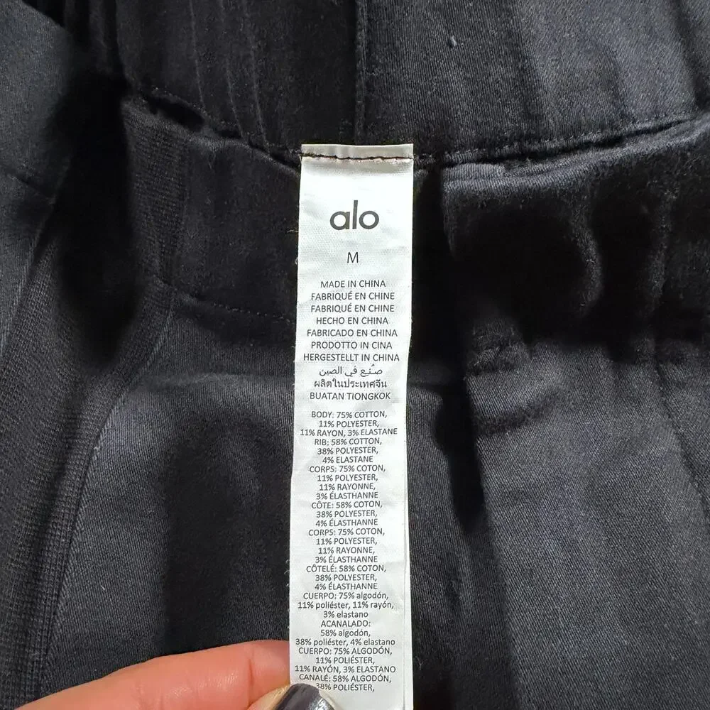 Alo Yoga Pants Womens Medium Black High Waist Trousers Pants